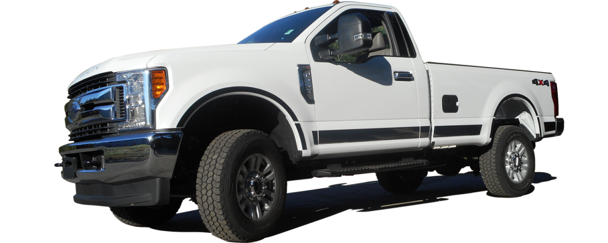 Ford F-250 & F-350 Super Duty 2017-2020, 2-door, 4-door, Pickup Truck,  Regular Cab, 8' Bed (1 piece Stainless Steel Tailgate Accent Trim 2