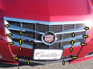 QAA - Cadillac CTS 2008-2013, 4-door, Sedan (16 piece Stainless Steel Front Grille Accent Trim Upper and Lower Insert package ) SG48251 QAA