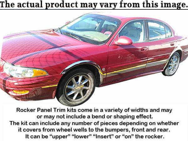 QAA - Buick LeSabre 2000-2005, 4-door, Sedan (8 piece Stainless Steel Rocker Panel Trim, Upper Kit 6" Width Spans from the bottom of the molding DOWN to the specified width.) TH40566 QAA