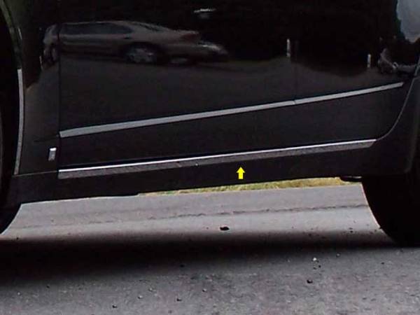 QAA - Cadillac CTS 2008-2013, 4-door, Sedan (2 piece Stainless Steel Rocker Panel Trim, On the rocker 1" Width Installs below the door.) TH48250 QAA
