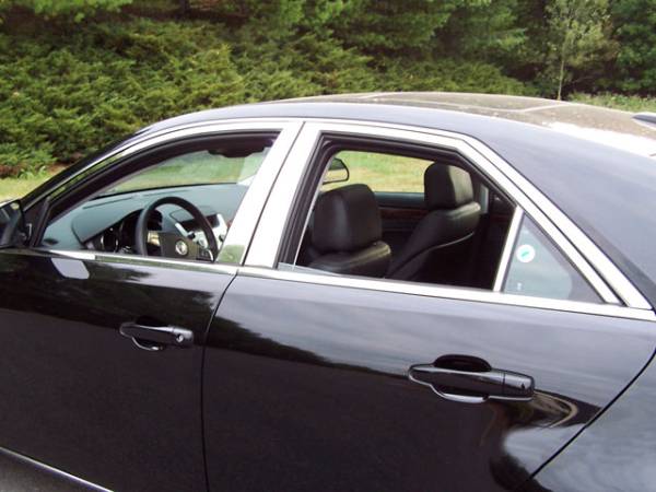 QAA - Cadillac CTS 2008-2013, 4-door, Sedan (10 piece Stainless Steel Window Trim Package Includes Upper Trim and Pillar Posts, NO Window Sills ) WP48250 QAA