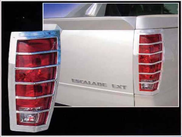 QAA - Cadillac Escalade 2002-2006, 4-door, EXT (2 piece Chrome Plated ABS plastic Tail Light Bezels ) TL42257 QAA
