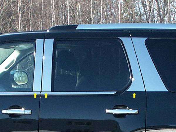 QAA - Cadillac Escalade 2007-2014, 4-door, SUV, Does NOT fit EXT OR ESV (6 piece Stainless Steel Pillar Post Trim ) PP47256 QAA