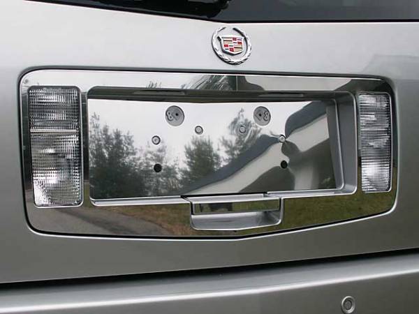 QAA - Cadillac SRX 2004-2009, 4-door, SUV (3 piece Stainless Steel License Plate Surround Trim ) LPS44260 QAA