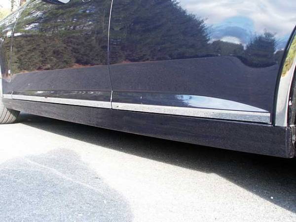 QAA - Cadillac STS 2005-2011, 4-door, Sedan (6 piece Stainless Steel Rocker Panel Trim, Lower Kit 1.125" Width, On the bottom of the doors Spans from the bottom of the door UP to the specified width.) TH45237 QAA