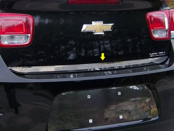 QAA - Chevrolet Malibu 2013-2015, 4-door, Sedan (1 piece Stainless Steel Rear Deck Trim, Trunk Lid Accent 1.375" Width ) RD53105 QAA