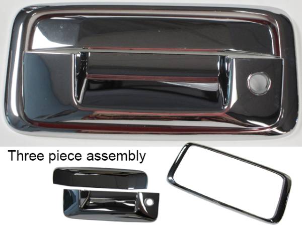 QAA - Chevrolet Silverado 2014-2018, 2-door, 4-door, Pickup Truck (2 piece Chrome Plated ABS plastic Tailgate Handle Cover Kit Does NOT include camera access ) DH54183 QAA