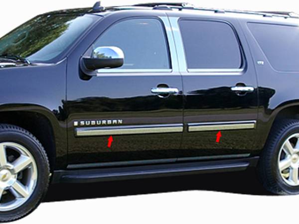 QAA - Chevrolet Suburban 2007-2008, 4-door, SUV (6 piece Stainless Steel Rocker Panel Trim, Insert Kit 2.187" Width Side Molding.) TH47198 QAA