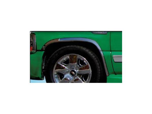 QAA - Chevrolet Tahoe 2000-2006, 4-door, SUV (4 piece Molded Stainless Steel Wheel Well Fender Trim Molding 2" Width, No Factory Flares Clip on or screw in installation, Lock Tab and screws, hardware included.) WZ40195 QAA