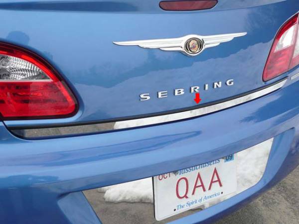 QAA - Chrysler Sebring 2007-2010, 4-door, Sedan (1 piece Stainless Steel Rear Deck Trim, Trunk Lid Accent 1.125" Width ) RD47780 QAA