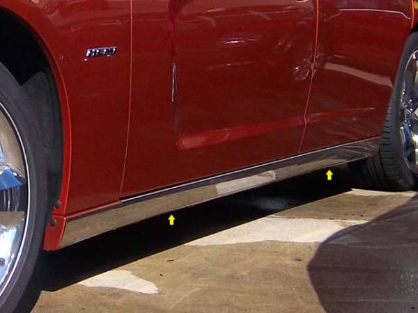 QAA - Dodge Charger 2011-2016, 4-door, Sedan (4 piece Stainless Steel Rocker Panel Trim, On the rocker 3.5" Width Installs below the door.) TH51910 QAA