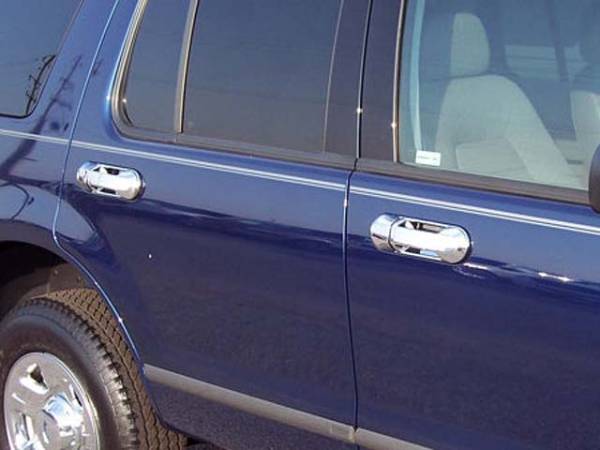 QAA - Ford Explorer 2002-2010, 4-door, SUV (8 piece Chrome Plated ABS plastic Door Handle Cover Kit Does NOT include passenger key access ) DH43330 QAA