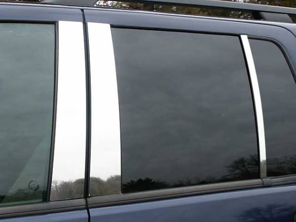 QAA - Ford Explorer 2002-2010, 4-door, SUV (6 piece Stainless Steel Pillar Post Trim Does NOT include keyless entry touch pad ) PP42643 QAA