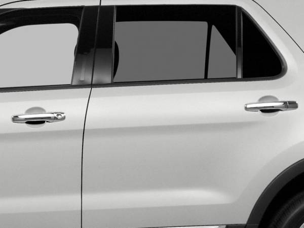 QAA - Ford Explorer 2011-2019, 4-door, SUV (8 piece Chrome Plated ABS plastic Door Handle Cover Kit Does NOT include smart key access, Does NOT include passenger key access ) DH51330 QAA