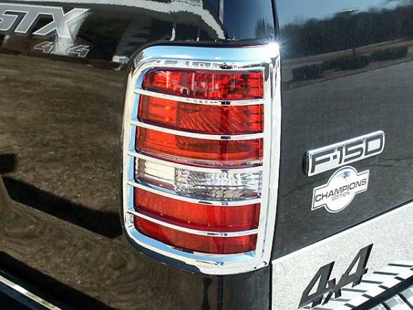 QAA - Ford F-150 2004-2008, 2-door, 4-door, Pickup Truck, Styleside (2 piece Chrome Plated ABS plastic Tail Light Bezels ) TL44308 QAA