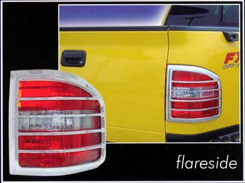 QAA - Ford F-150 2004-2008, 2-door, 4-door, Pickup Truck, Flareside (2 piece Chrome Plated ABS plastic Tail Light Bezels ) TL44309 QAA