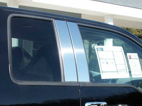 QAA - Ford F-150 2004-2014, 4-door, Pickup Truck, Super Cab, Super Crew Cab (4 piece Stainless Steel Pillar Post Trim ) PP44308 QAA