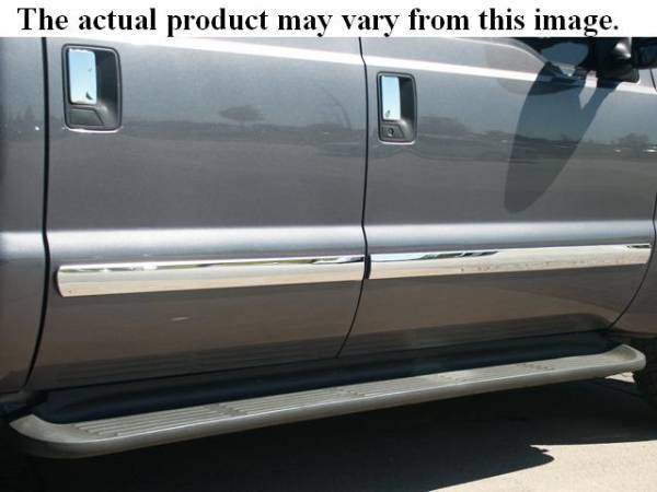 QAA - Ford F-250 & F-350 Super Duty 2008-2010, 4-door, Pickup Truck, Crew Cab, Short Bed, NO Molding (4 piece Stainless Steel Body Molding Insert Trim Kit 1.313" Width ) MI48325 QAA