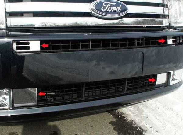 QAA - Ford Flex 2009-2012, 4-door, SUV (4 piece Stainless Steel Front Vent Trim ) FV49340 QAA
