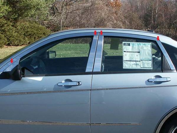 QAA - Ford Focus 2008-2011, 4-door, Sedan (8 piece Stainless Steel Pillar Post Trim ) PP48347 QAA