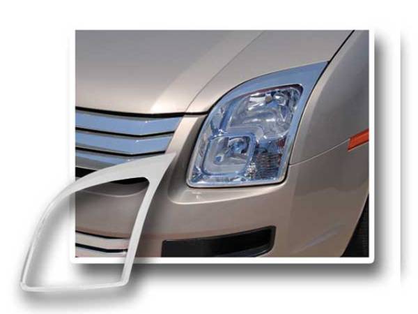 QAA - Ford Fusion 2007-2009, 4-door, Sedan (2 piece Chrome Plated ABS plastic Headlight Bezel, ABS/Chrome ) HLB47390 QAA
