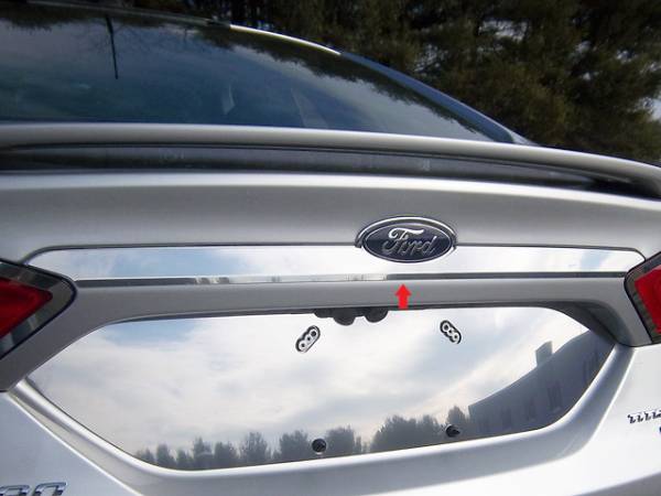 QAA - Ford Fusion 2013-2016, 4-door, Sedan (1 piece Stainless Steel License Bar, Above plate accent Trim under the logo ) LB53390 QAA