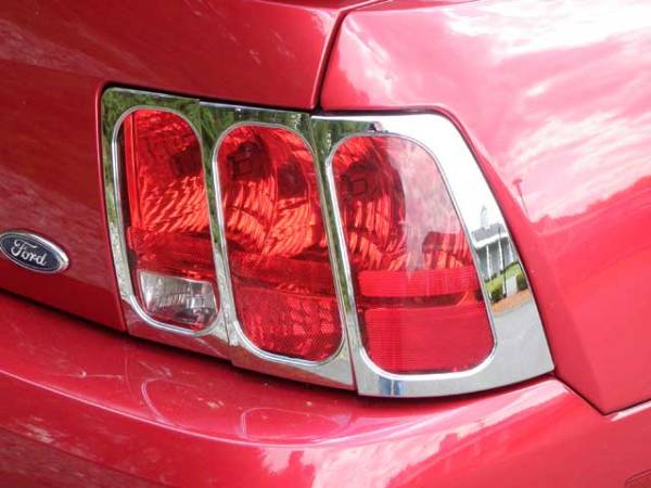 QAA - Ford Mustang 1999-2004, 2-door, Coupe, Convertible (2 piece Chrome Plated ABS plastic Tail Light Bezels ) TL39351 QAA