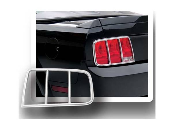 QAA - Ford Mustang 2005-2009, 2-door, Coupe, Convertible (2 piece Chrome Plated ABS plastic Tail Light Bezels ) TL45351 QAA