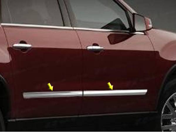 QAA - GMC Acadia 2007-2013, 4-door, SUV (4 piece Stainless Steel Body Molding Insert Trim Kit 1.36" Width Installs onto existing molding) MI47270 QAA