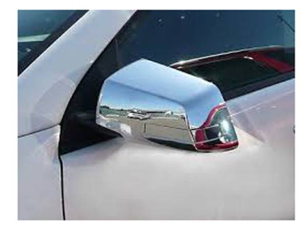 QAA - GMC Acadia 2007-2016, 4-door, SUV (4 piece Chrome Plated ABS plastic Mirror Cover Set Full, Hybrid kit, Includes a removable piece that accomodates the Cut Out for the Turn Signal Light upon assembly when applicable. ) MC49165 QAA