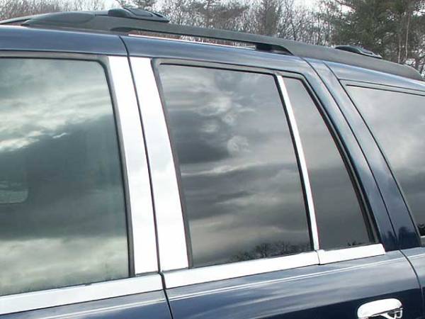 QAA - GMC Envoy 2002-2009, 4-door, SUV (Does NOT fit XL) (6 piece Stainless Steel Pillar Post Trim ) PP42294 QAA