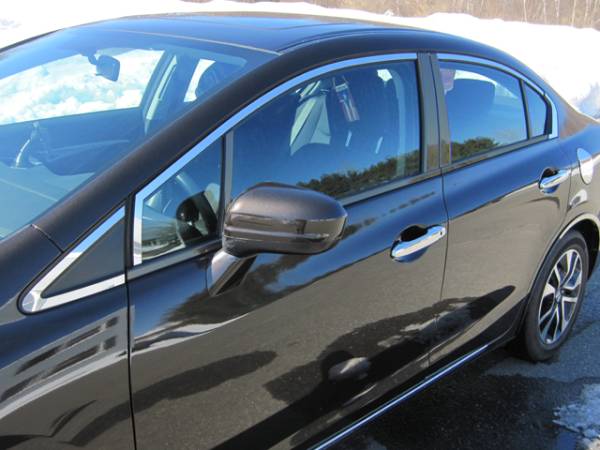 QAA - Honda Civic 2012-2015, 4-door, Sedan (8 piece Stainless Steel Window Trim Package Includes Upper Trim only, NO Pillar Posts, NO window sills ) WP12216 QAA