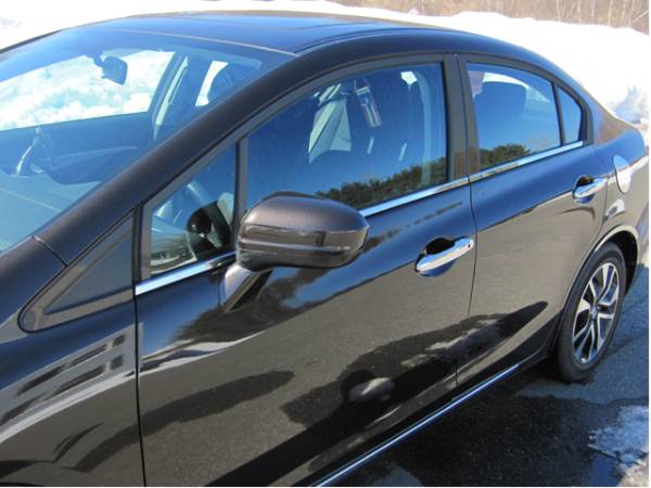 QAA - Honda Civic 2012-2015, 4-door, Sedan (4 piece Stainless Steel Window Sill Trim Set ) WS12214 QAA