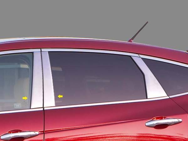 QAA - Honda Crosstour 2010-2015, 4-door, Crossover SUV (4 piece Stainless Steel Pillar Post Trim ) PP10283 QAA