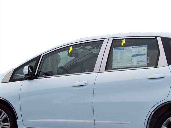 QAA - Honda Fit 2009-2013, 4-door, Hatchback (4 piece Stainless Steel Window Trim Package Includes Upper Trim only, NO Pillar Posts, NO window sills. ) WP29221 QAA