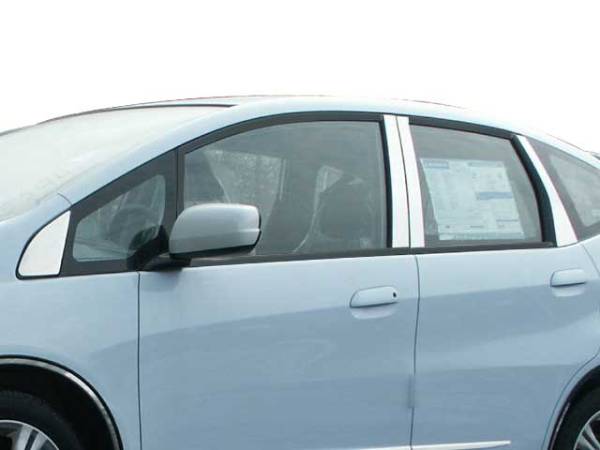 QAA - Honda Fit 2009-2013, 4-door, Hatchback (8 piece Stainless Steel Pillar Post Trim Includes Front Triangle piece, front of mirror ) PP29222 QAA