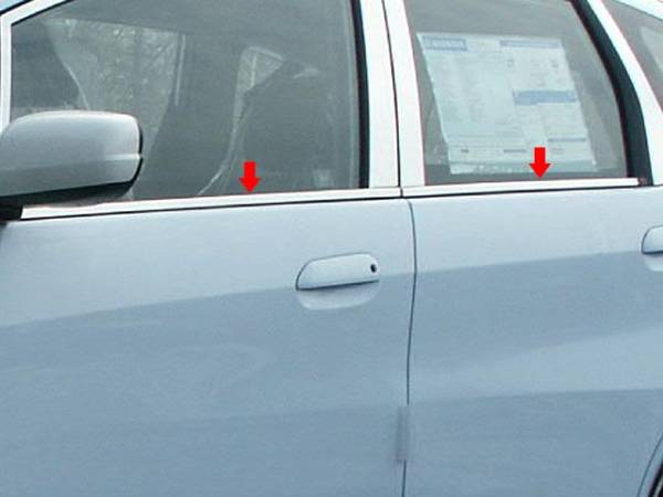 QAA - Honda Fit 2009-2013, 4-door, Hatchback (4 piece Stainless Steel Window Sill Trim Set ) WS29220 QAA