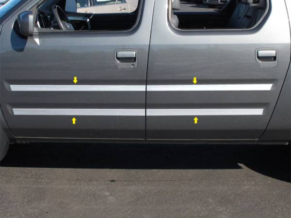 QAA - Honda Ridgeline 2006-2012, 4-door, Pickup Truck (8 piece Stainless Steel Rocker Panel Trim, Insert Kit 1.9375" Width Spans from the bottom of the door UP to the specified width.) TH25240 QAA