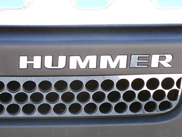 QAA - Hummer H3 2006-2009, 4-door, SUV (6 piece Stainless Steel Letter Graphics "HUMMER" Inserts ) HV46307 QAA