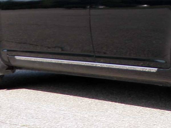 QAA - Hyundai Accent 2006-2011, 4-door, Sedan (2 piece Stainless Steel Rocker Panel Trim, On the rocker 1.25" Width, With trim crease Installs below the door.) TH27365 QAA