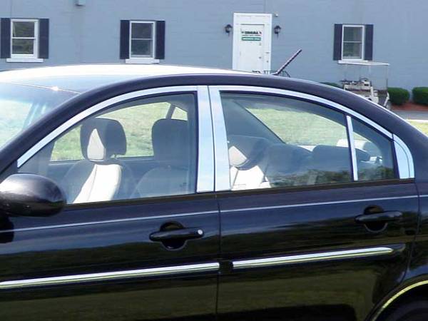 QAA - Hyundai Accent 2006-2011, 4-door, Sedan (14 piece Stainless Steel Window Trim Package Includes Upper Trim and Pillar Posts, NO Window Sills ) WP27366 QAA