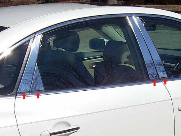 QAA - Hyundai Azera 2006-2011, 4-door, Sedan (8 piece Stainless Steel Pillar Post Trim ) PP26357 QAA