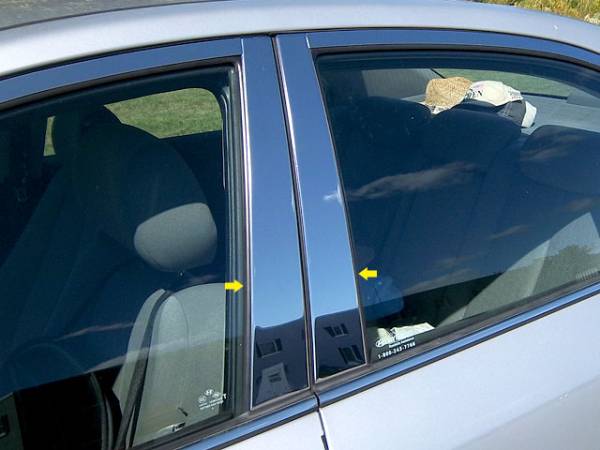 QAA - Hyundai Sonata 2006-2010, 4-door, Sedan (4 piece Stainless Steel Pillar Post Trim ) PP26360 QAA