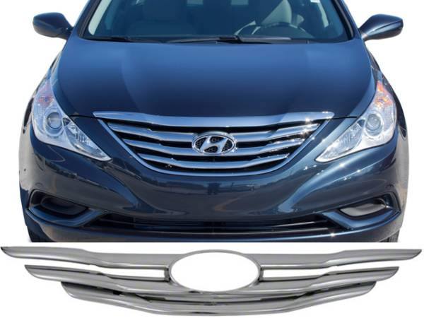 QAA - Hyundai Sonata 2011-2013, 4-door, Sedan (2 piece Chrome Plated ABS plastic Grill Overlay ) SGC11360 QAA