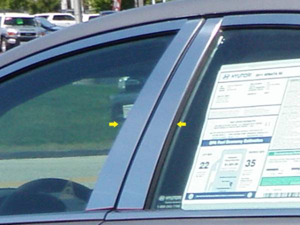 QAA - Hyundai Sonata 2011-2014, 4-door, Sedan (4 piece Stainless Steel Pillar Post Trim ) PP11360 QAA