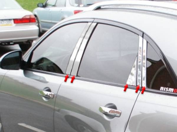 QAA - Infiniti FX35 2004-2008, 4-door, SUV (10 piece Stainless Steel Pillar Post Trim ) PP24048 QAA