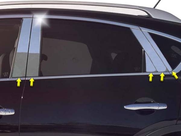 QAA - Infiniti QX50 2014-2017, 4-door, SUV (10 piece Stainless Steel Pillar Post Trim ) PP14043 QAA