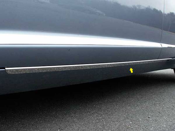 QAA - Jaguar XF 2009-2015, 4-door, Sedan (2 piece Stainless Steel Rocker Panel Trim, On the rocker 1.25" Width Installs below the door.) TH29098 QAA