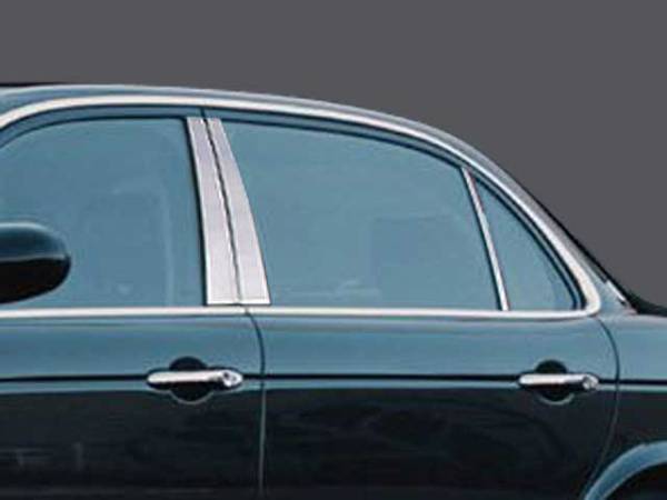 QAA - Jaguar XJ 2004-2009, 4-door, Sedan, XJ8, X350 (6 piece Stainless Steel Pillar Post Trim ) PP24095 QAA