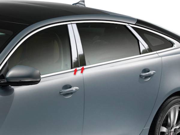 QAA - Jaguar XJ 2010-2019, 4-door, Sedan (4 piece Stainless Steel Pillar Post Trim ) PP11094 QAA